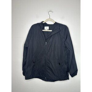 Offline by Aerie Nylon Windbreaker Jacket Pockets Black Size Small